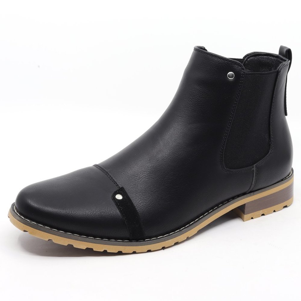 Black Men's Casual Dress Fashion Ankle Chelsea Boot